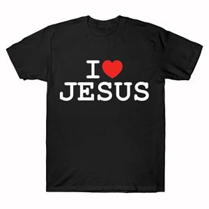 FT T Shirts Ik hou van Jezus T-shirt christelijk geloof mannen vrouwen casual katoenen tops gepersonaliseerde afdrukken streetwear gegeven voor Jezus liefhebbers tshirt