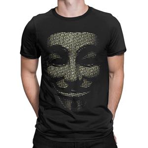 FT T Shirts Wij zijn anoniem V voor Vendetta T Shirt Heren Katoen Nieuwigheid T-Shirts Ronde Hals Tees Korte Mouw Kleding Uniek