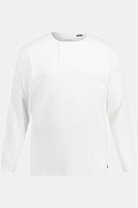 JP1880 T-Shirt Henley Langarm Rippjersey Rundhals Knopfleiste