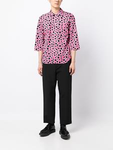Black Comme Des Garçons Overhemd met luipaardprint - Roze
