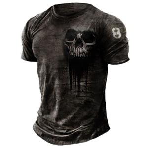 Exclusive 3D T-shirt Mannen T-shirts Zomer 3d Vintage Horror Schedel Top Hip Hop Rock Streetwear O-hals Korte Mouw Tee Oversized T-shirt Mannelijke kleding
