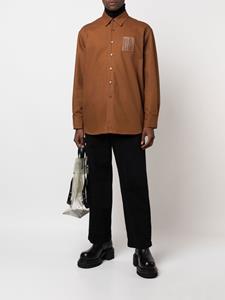 Raf Simons Overhemd met logopatch - Bruin