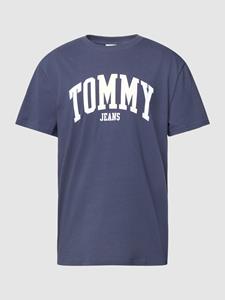 Tommy Jeans T-shirt van puur katoen met labelprint, model 'COLLEGE POP'