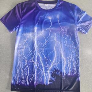 ETST WENDY Mannen 3d Printing T-shirt Lightning Landscape Printing T-shirt Ronde Hals Beach T-shirts