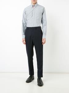 Thom Browne Long Sleeve Shirt With Grosgrain Placket In Navy Oxford - Blauw