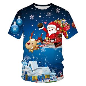Exclusive 3D T-shirt Funny Santa Claus short sleeve t-shirts Men Fashion 3D Print Celebrate The Holidays T-shirt Interesting Christmas gift