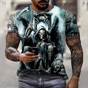 Exclusive 3D T-shirt Tshirt Tattoo 3D Printen Zomer Heren T-shirt Korte Mouw Persoonlijkheid Streetwear O-hals Heren Kleding Top