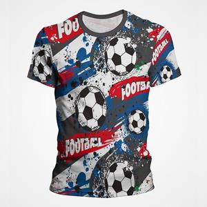 Personalized Printed Summer Fashion 3D Print Soccer Punk Graffiti Football Man T Shirt Street Clothes Short Sleeve Cool Casual Tees