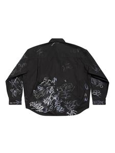 Balenciaga Overhemd met graffiti-print - Zwart