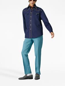 Gucci Poloshirt met contrasterende afwerking - Blauw