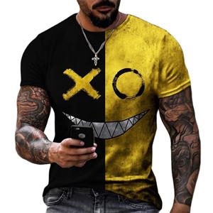 3DT-ShirtsZZ Grappige XOXO Lachend Gezicht Grafische 3D Gedrukt Heren T-shirts Street Fashion Casual Sport Shirt Mannelijke O-hals Oversized T-shirt Tops