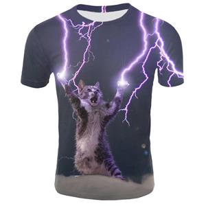 3DT-ShirtsZZ 2022 Zomer 3d Geprinte Thunder Cat T-shirt voor mannen Casual korte mouw mode oversized mannen T-shirt Vintage