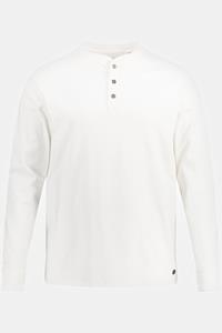 JP1880 T-Shirt Henley Langarm Strukturjersey Rundhals Knopfleiste