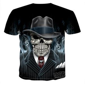 3DT-ShirtsZZ Schedel demon thema heren T-shirt horror 3D tops zomer mode T-shirt heren O-hals shirt jongen kleding plus size streetwear