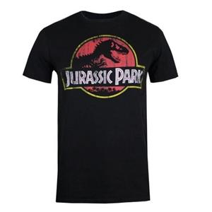 Jurassic Park Mens Distressed Logo Cotton T-Shirt