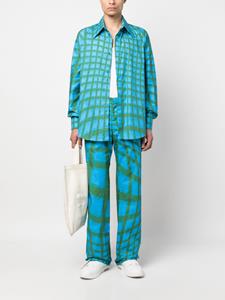 Bianca Saunders Overhemd met abstracte print - Blauw