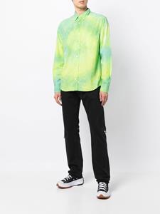 Stain Shade Overhemd met tie-dye print - Groen