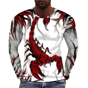ETST WENDY 05 3D Scorpion Pattern Men's Streetwear T-Shirts Long Sleeve Animal 3D Print Gothic Man Tees 6XL Large Size Loose Casual Tops