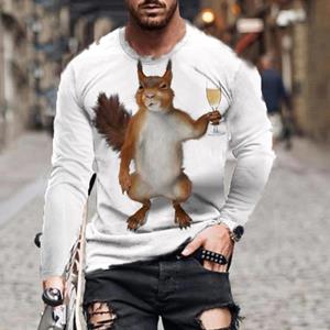 ETST WENDY 005 Men's Dragon T Shirt Casual 3D Print Long Sleeve Magic Animal Graphic Top Tees High Street Pattern Tops Men/Women Hip Hop Tee