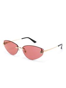 Cartier Eyewear Tiger Head-plaque geometric-frame sunglasses - Goud
