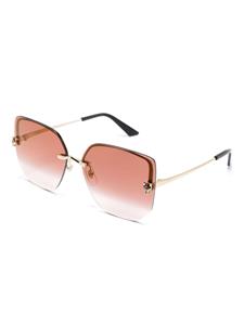 Cartier Eyewear panther-plaque butterfly-frame sunglasses - Roze