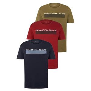 TOM TAILOR Denim T-Shirt, (Packung, 3 tlg.), in verschiedenen Farben