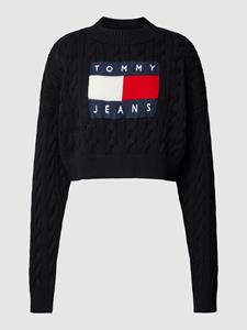 Tommy Jeans Korte gebreide pullover met labelstitching