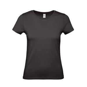 B&C Zwart basic t-shirts met ronde hals voor dames