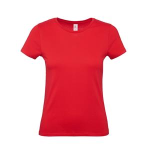 B&C Rood basic t-shirts met ronde hals voor dames