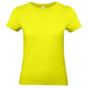 B&C Basic dames t-shirt neon geel met ronde hals -