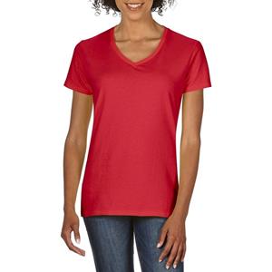 Gildan Basic V-hals t-shirt rood voor dames