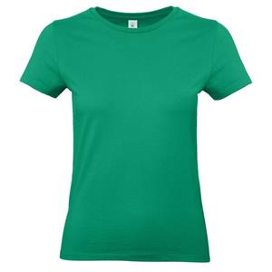 B&C Set van 2x stuks basic dames t-shirt groen met ronde hals, maat: (44) -