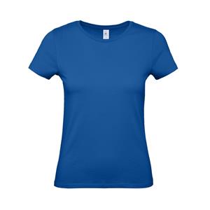 B&C Set van 2x stuks blauw basic t-shirts met ronde hals voor dames