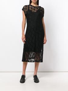 Comme Des Garçons Pre-Owned asymmetrische transparante kanten jurk - Zwart
