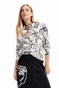 desigual Blouse met arty gezichten