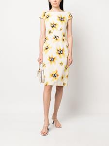 Christian Dior 2010s jurk met bloemenprint - Beige