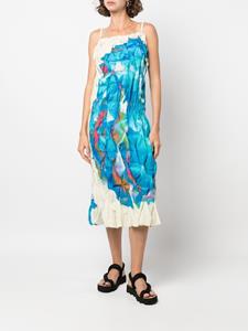Issey Miyake Pre-Owned 2000s jurk met abstracte print - Wit