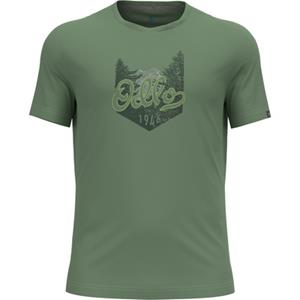 Odlo T-Shirt Nikko T-Shirt mit Logo-Print mit Waldlandschaftsprint
