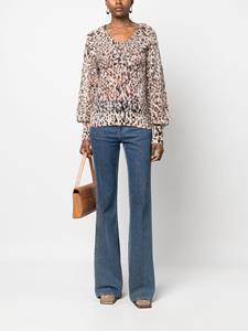 TWINSET leopard-print open-knit jumper - Beige