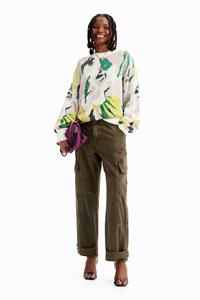 Desigual Arty oversized trui - MATERIAL FINISHES