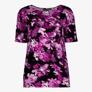 TwoDay dames T-shirt met bloemenprint paars