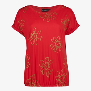 TwoDay dames T-shirt rood met bloemenprint