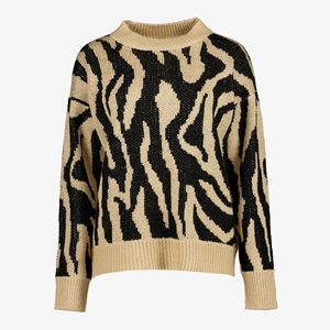 TwoDay dames trui met luipaardprint zwart/bruin