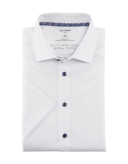 OLYMP Luxor 24/Seven Overhemd, modern fit, Global Kent, Wit