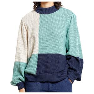 Dedicated  Women's Sweater Knitted Rutbo Blocks - Trui, blauw
