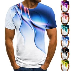 Happy Show New Summer Men's Fashion T-shirt Personality Color Lightning Printed Men's T-shirt Top