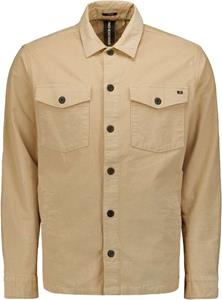 No Excess Overshirt Button Closure Structure Corduroy Stretch Stone  