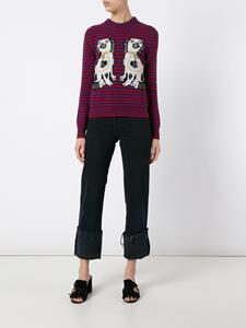 Gucci dog patch stripe top - Rood