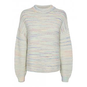 Pieces Jamie Ls O-Neck Knit Cloud Dancer MULTICOLOR 