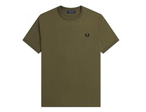 Fred Perry - Ringer T-Shirt - Legergroen T-Shirt Heren